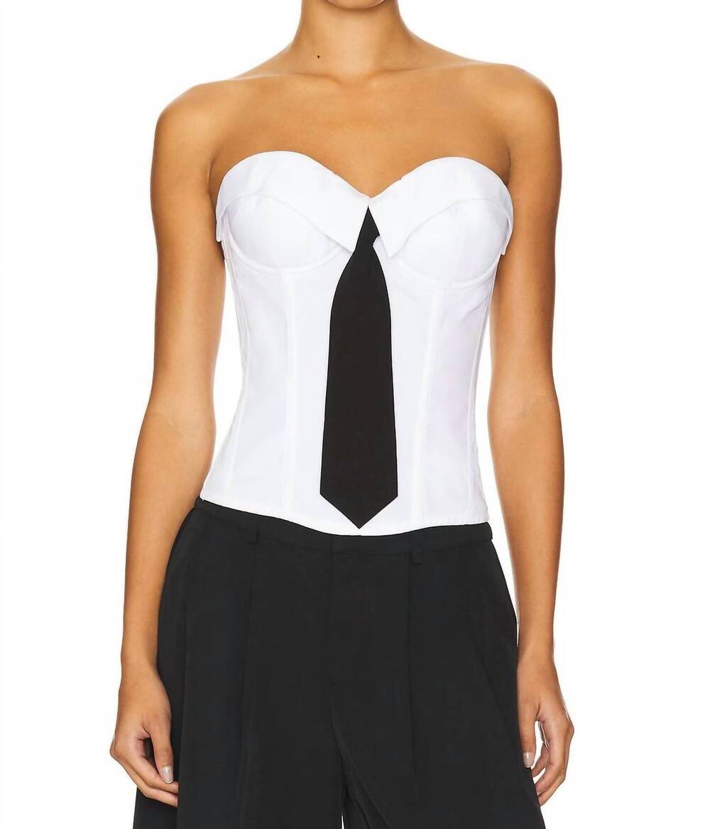 NEW GUIZIO chrys corset blouse in white